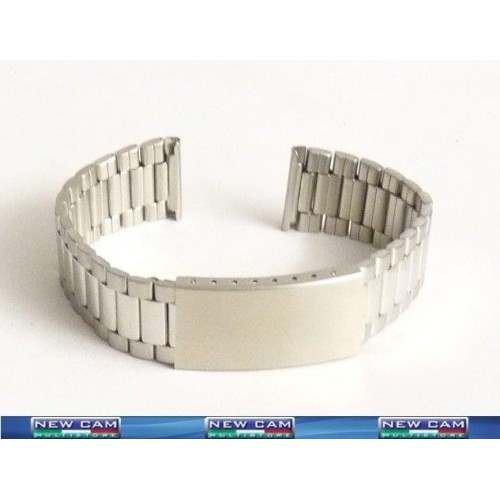 CINTURINO BRACCIALE ACCIAIO SATINATO CON INSERTI LUCIDI CIPRO 18 MM - TRASPORTO INCLUSO