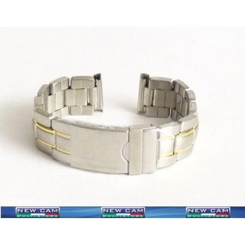 CINTURINO BRACCIALE ACCIAIO  CON INSERTI LUCIDI ORO  MIDWAY 20 MM - TRASPORTO INCLUSO 