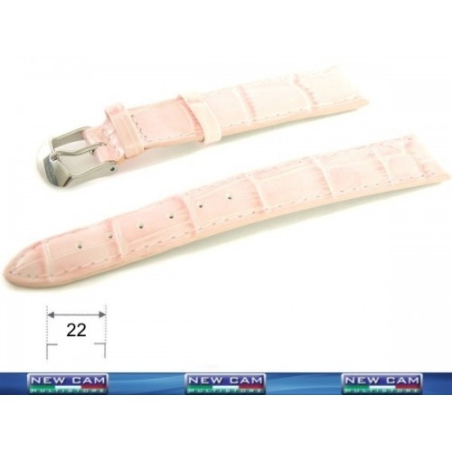 Cinturino Orologio In Pelle Rosa Finto Coccodrillo &ndash; Larghezza 10mm, Donna, Sottile